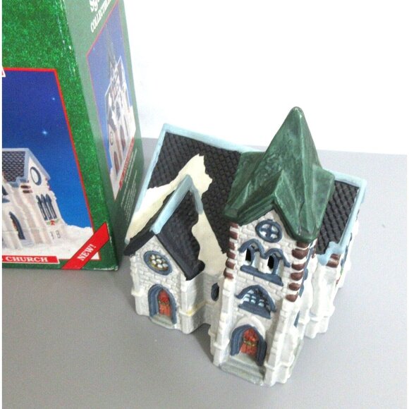 Victorian Village Collectibles St Ann's Church Porcelain Lighted Hand Painted - Picture 3 of 5